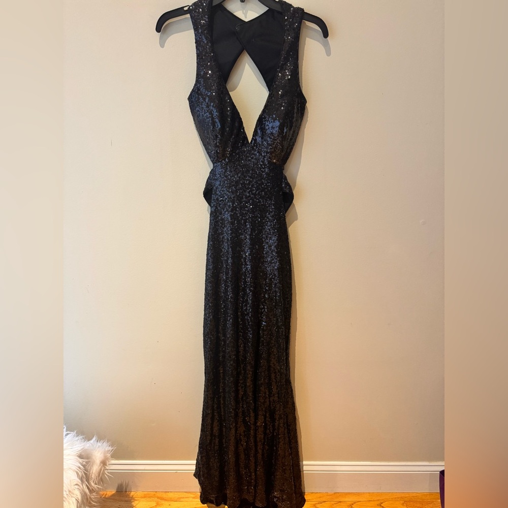 Glamorous Black Sequin Maxi Dress